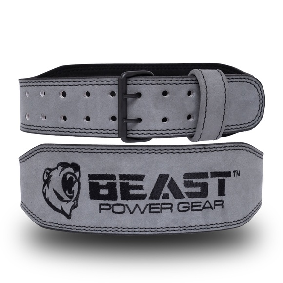 Weight Lifting Belt 4inch Leather Belt - Foam Padded Back Support - Picture 1 of 5